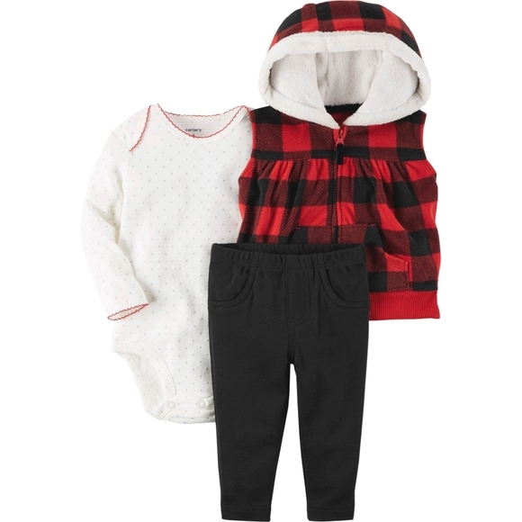 Carter's Other - Black and Red Carter's Vest Set